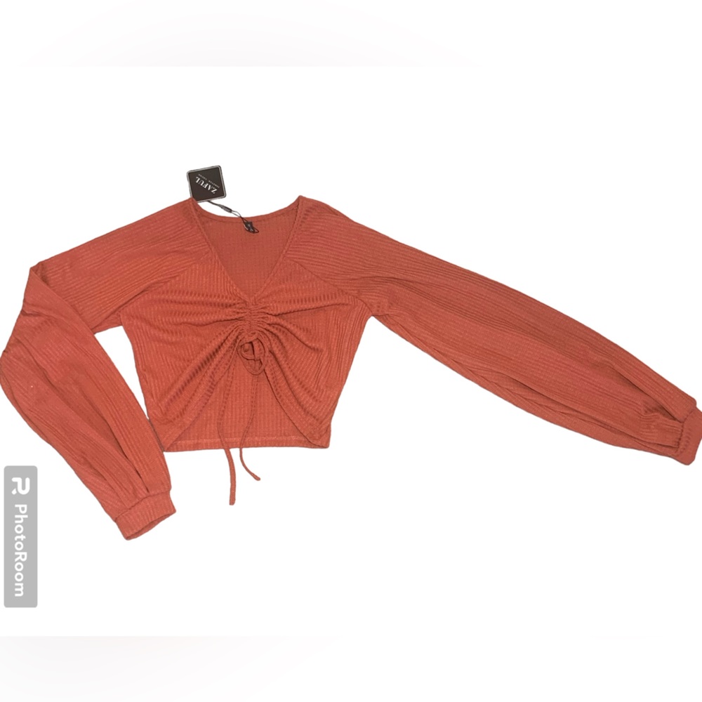 Boho Knit Long Sleeve Crop Top